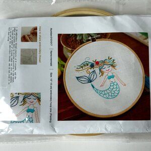 🎈3 for $25🎈Floral Embroidery Kit DYI Mermaid Pattern 20cm
